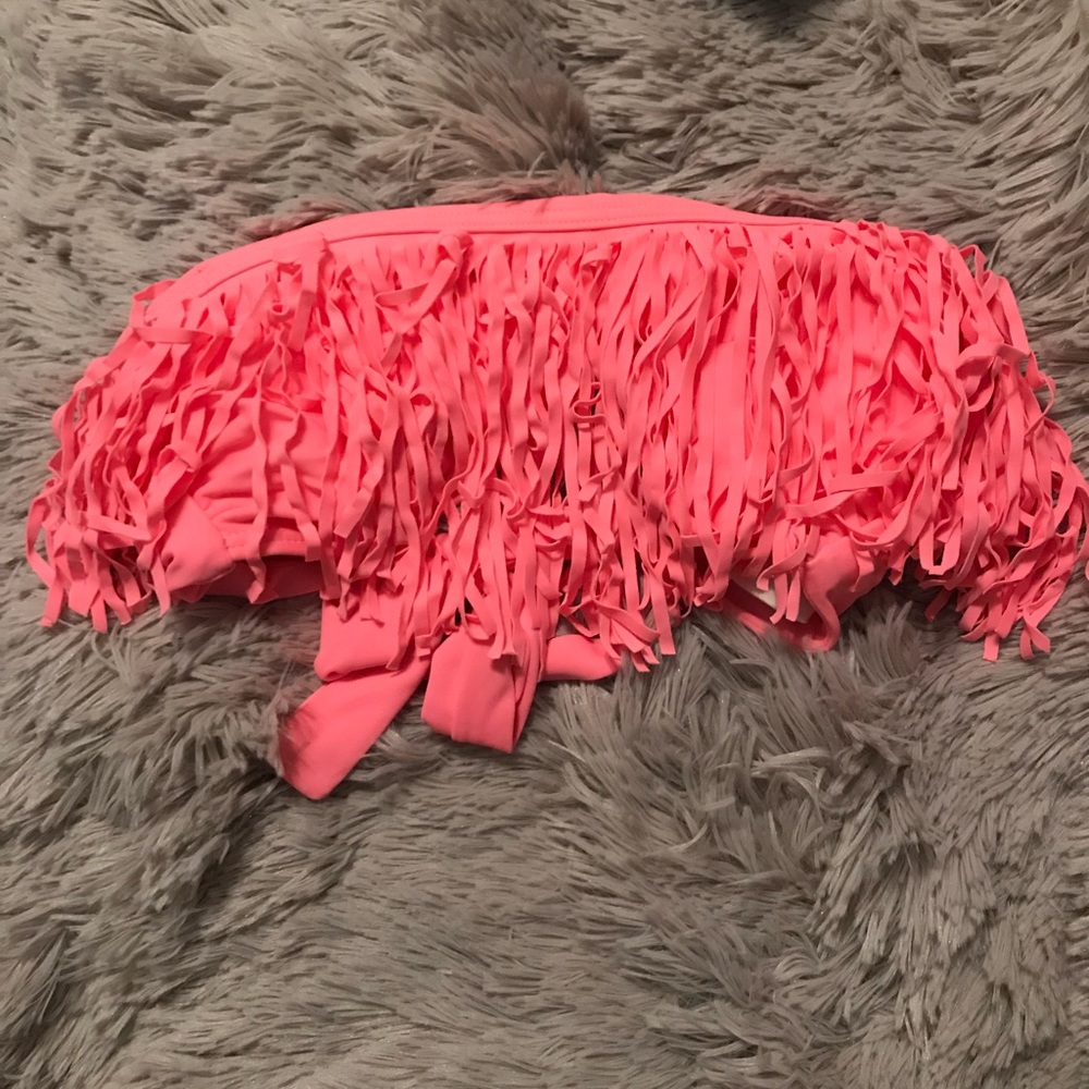 fringe strapless bikini top